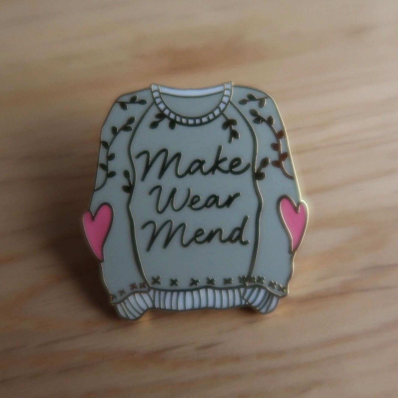 Make Wear Mend enamel pin badge