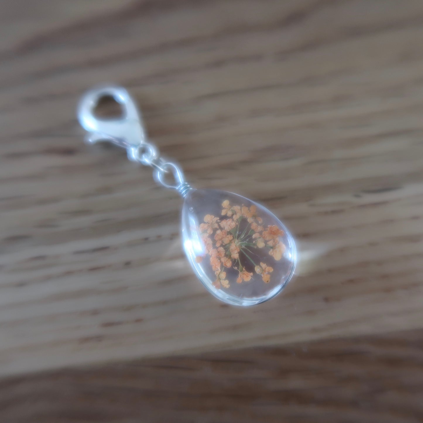 Coral Dried Flower in resin progress keeper
