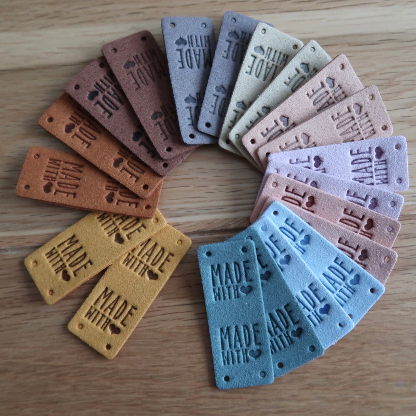 Made with Heart Faux Leather Tags (set of 20) Large