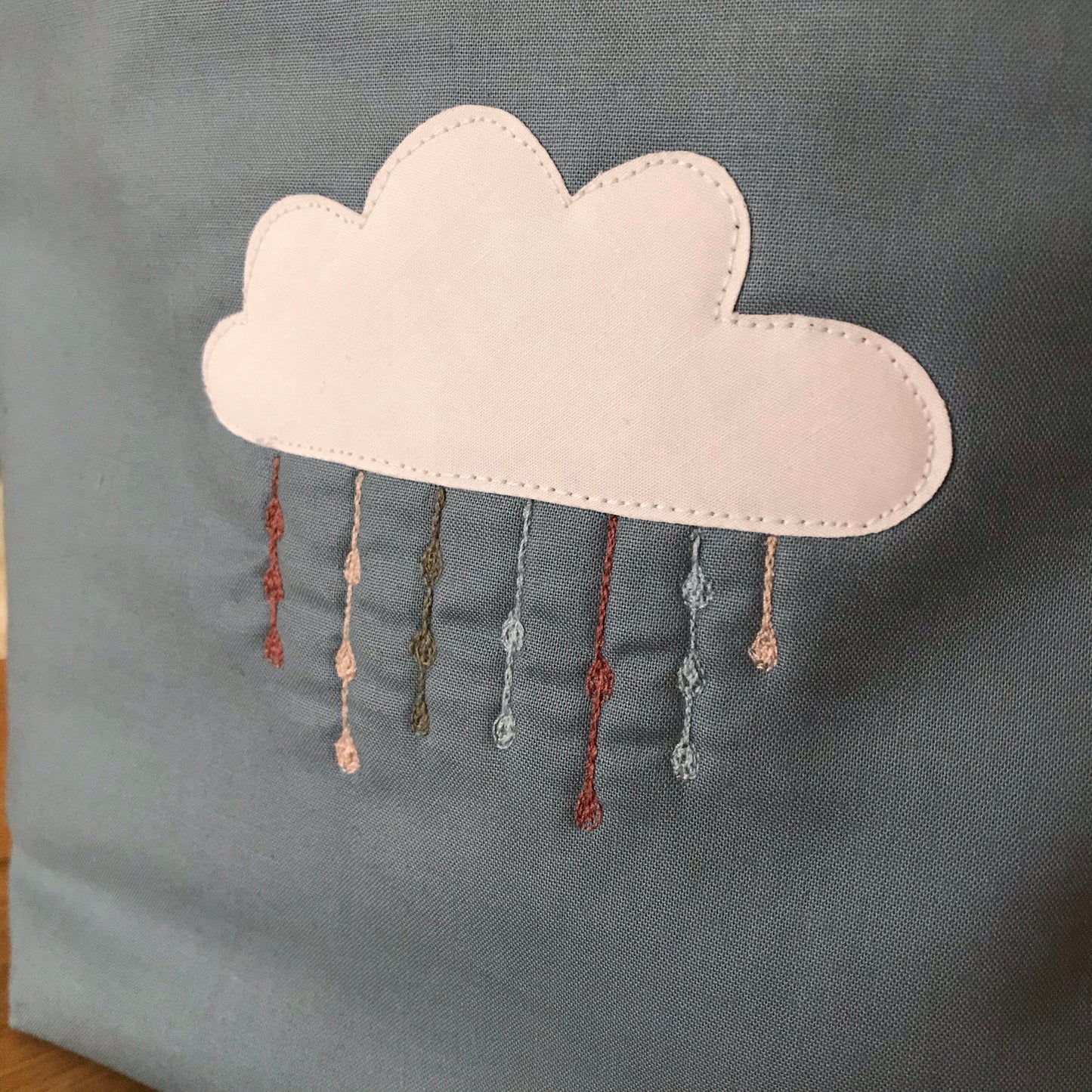Cloud free motion quilted bag Medium (Shawl or small sweater size)