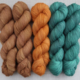'Twists and turns' MKAL Shawl Yarn kit: 'Golden Brown' colour set