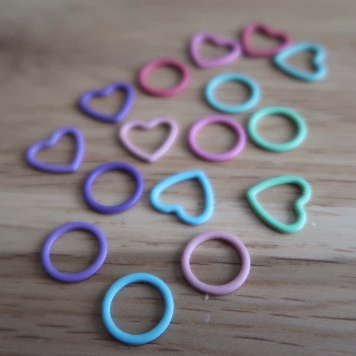 Rainbow Ring and Heart Stitch markers (set of 16)