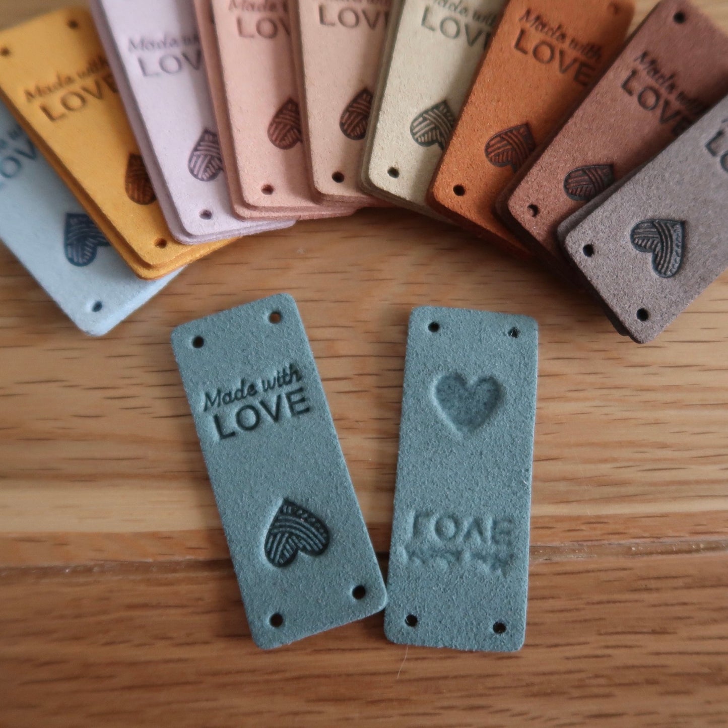Made with Love Faux Leather Tags (set of 20) Large