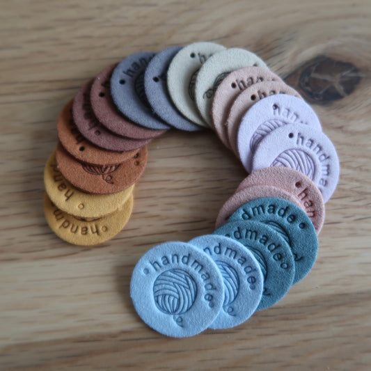 'Handmade' Faux Leather Tags (set of 20) Small
