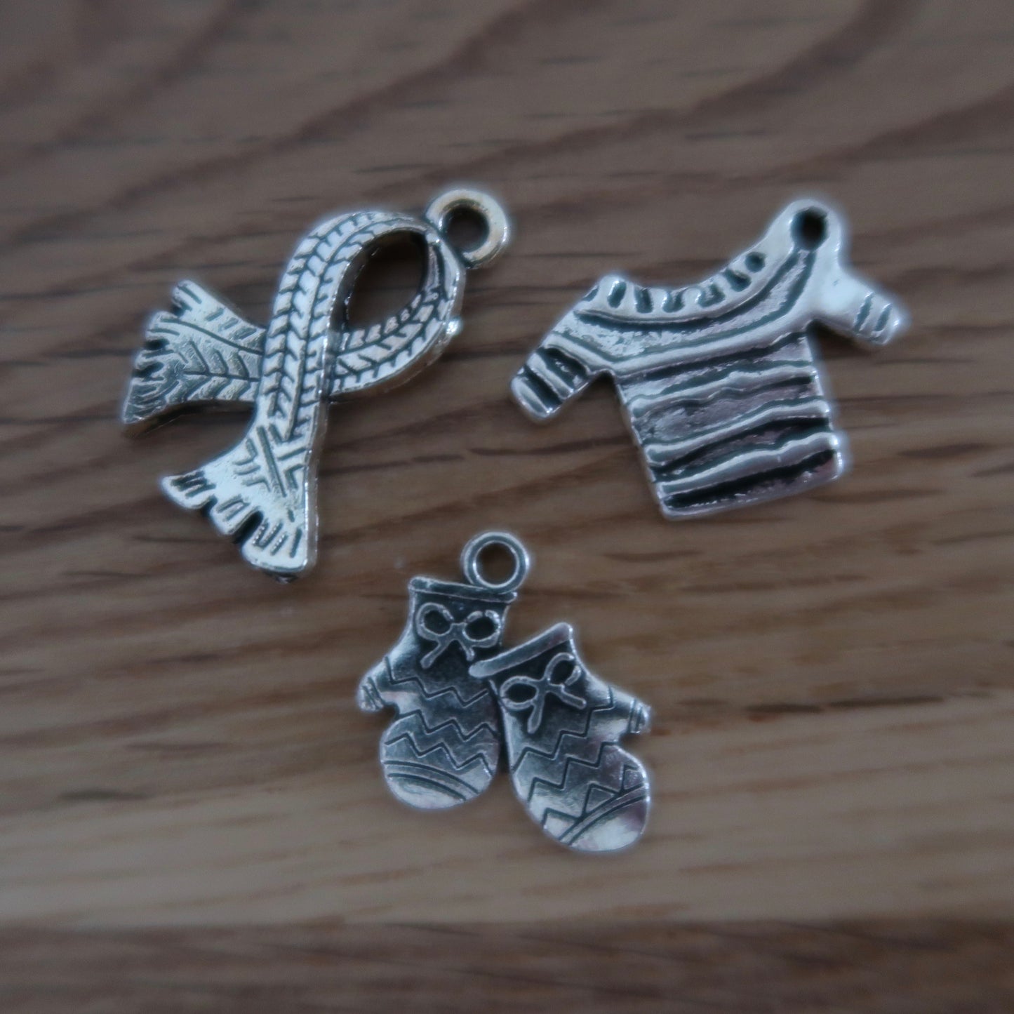 Jumper / sweater, mittens and Scarf stitch markers or progress keepers (set of 3)