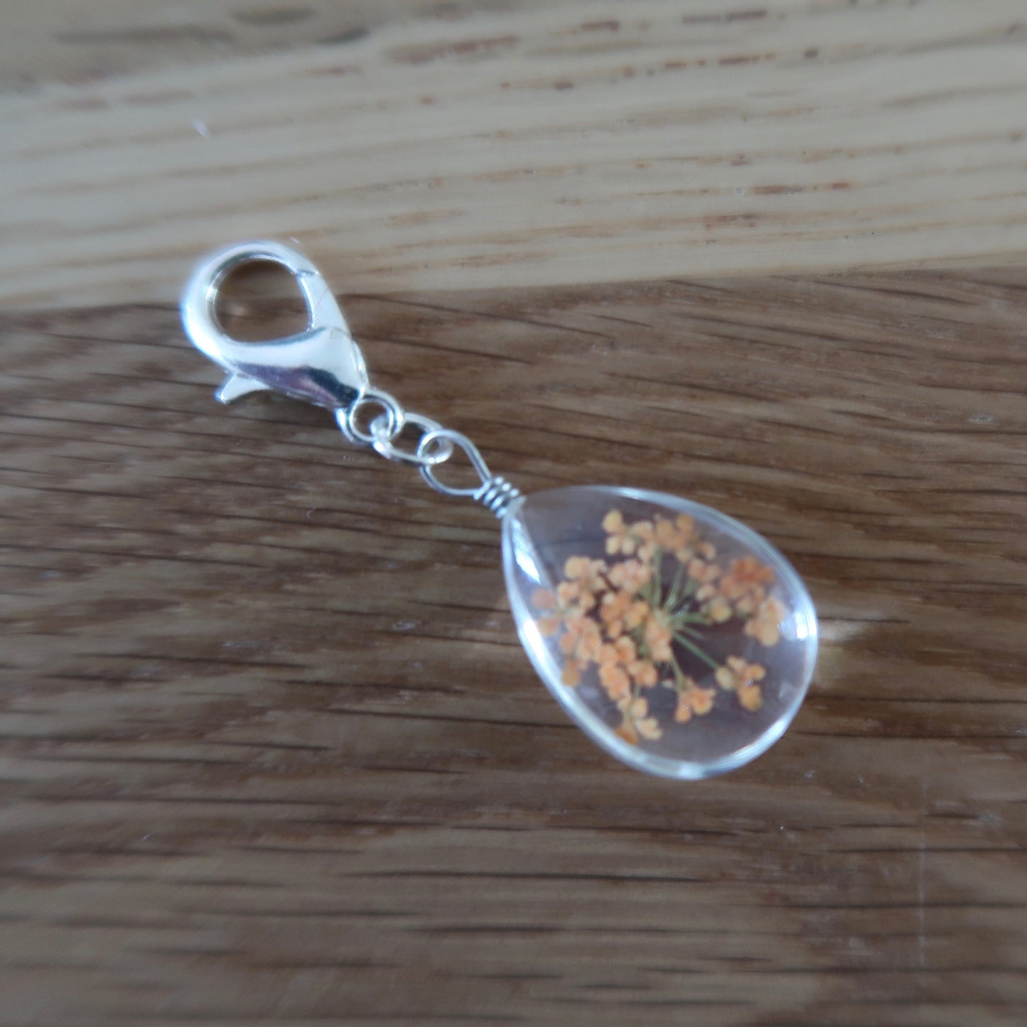 Coral Dried Flower in resin progress keeper