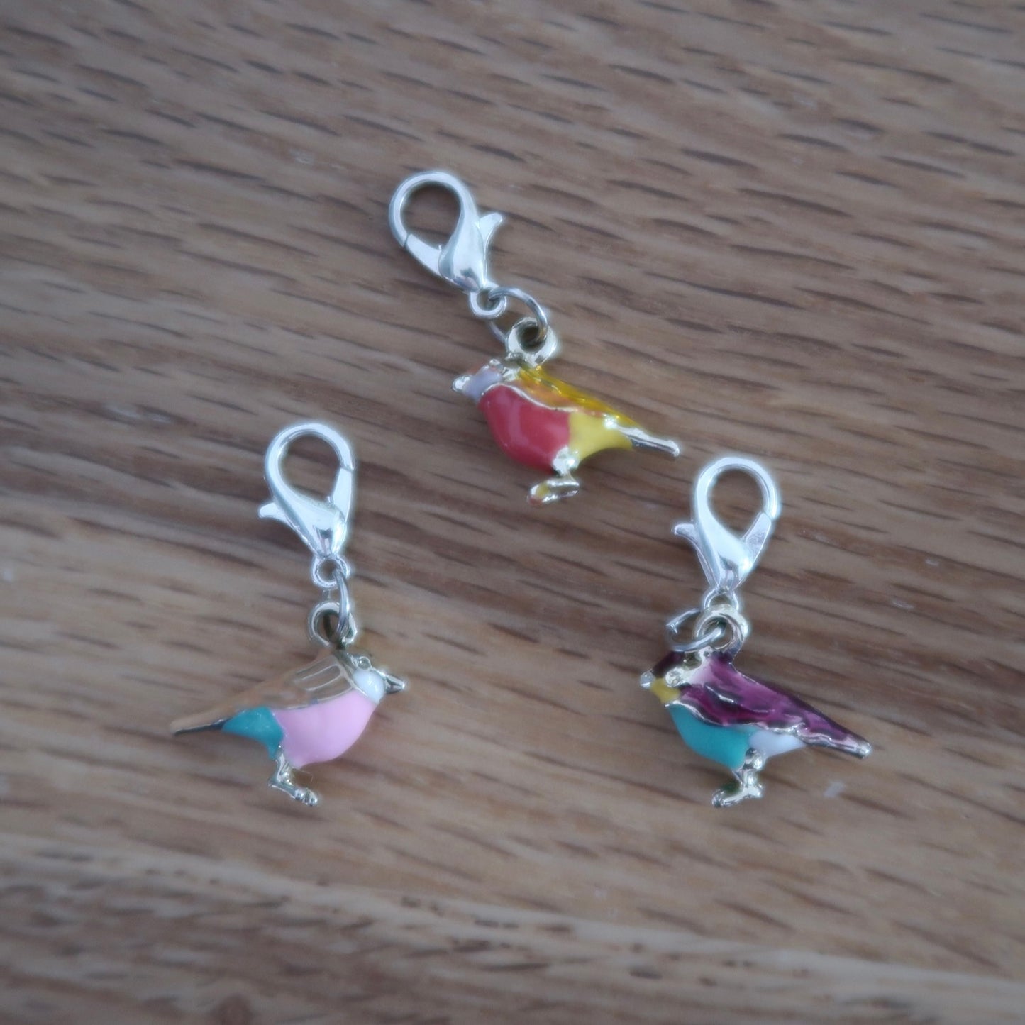 Enamel Bird stitch markers or progress keepers (set of 3)