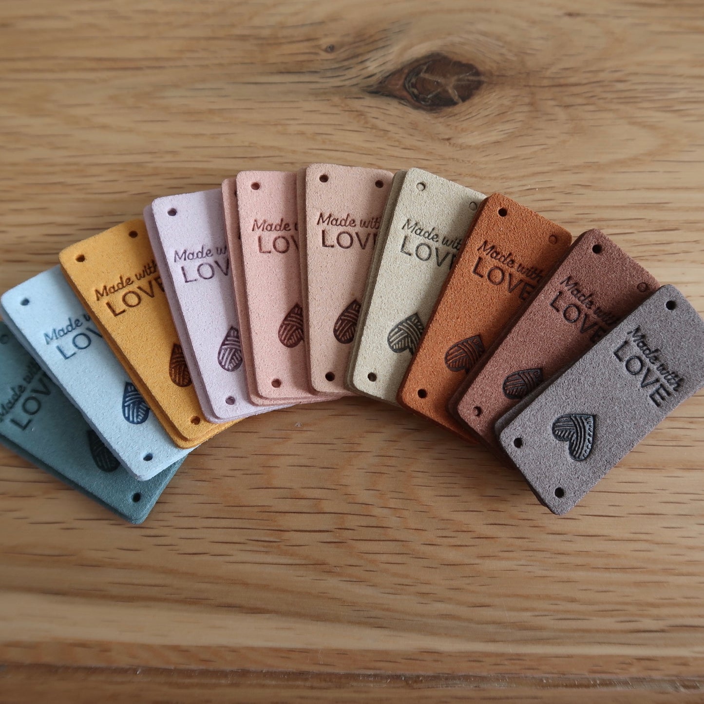 Made with Love Faux Leather Tags (set of 20) Large