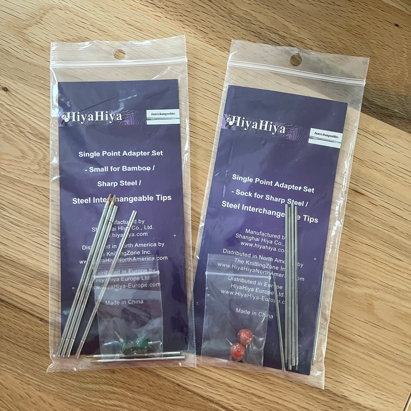 HiyaHiya Interchangeable straight needle adaptor set with beaded stoppers