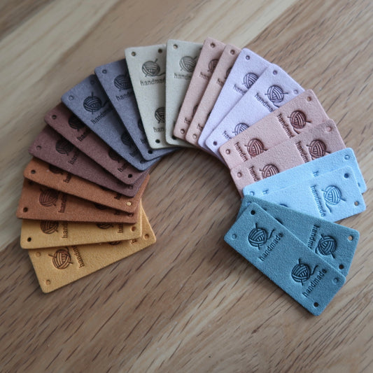 'Handmade' Faux Leather Tags (set of 20) Large