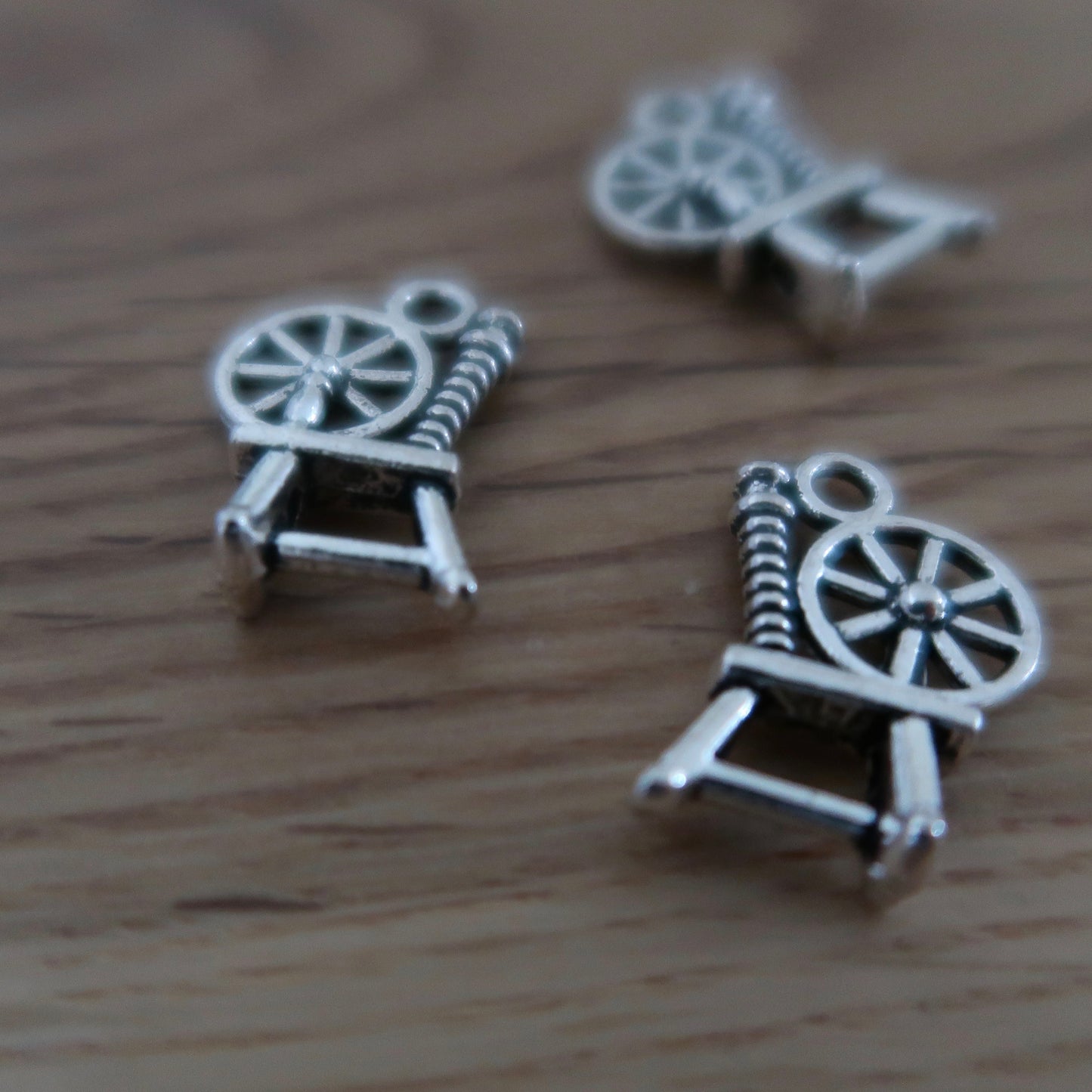Spinning wheel stitch markers or progress keepers (set of 3)