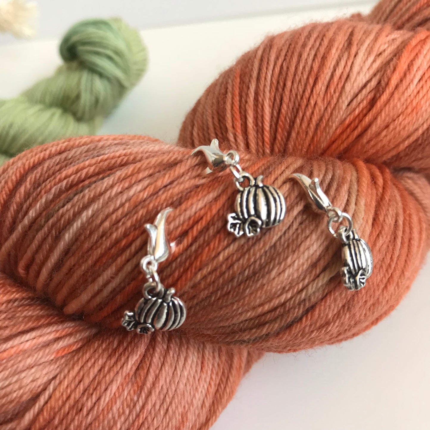 Pumpkin stitch markers or progress keepers (set of 3)