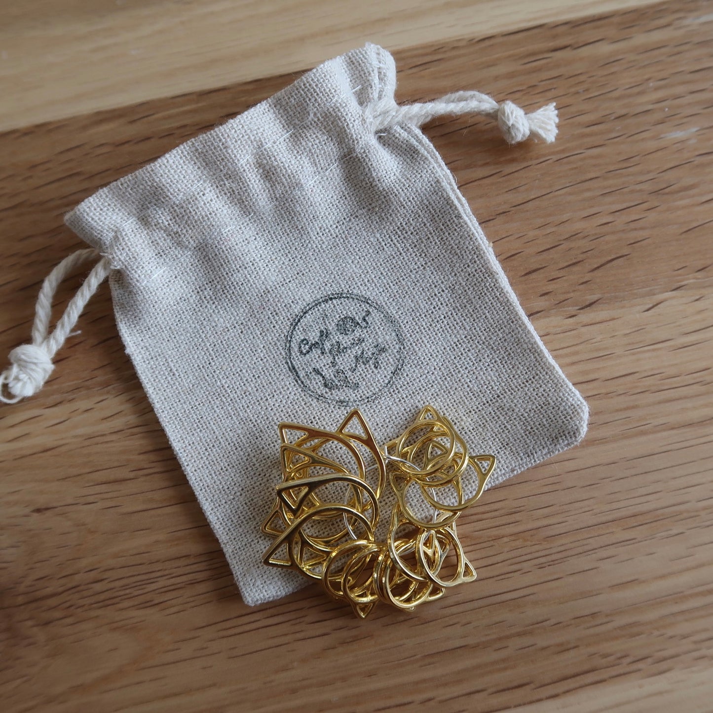 Cat ear stitch markers (set of 15)