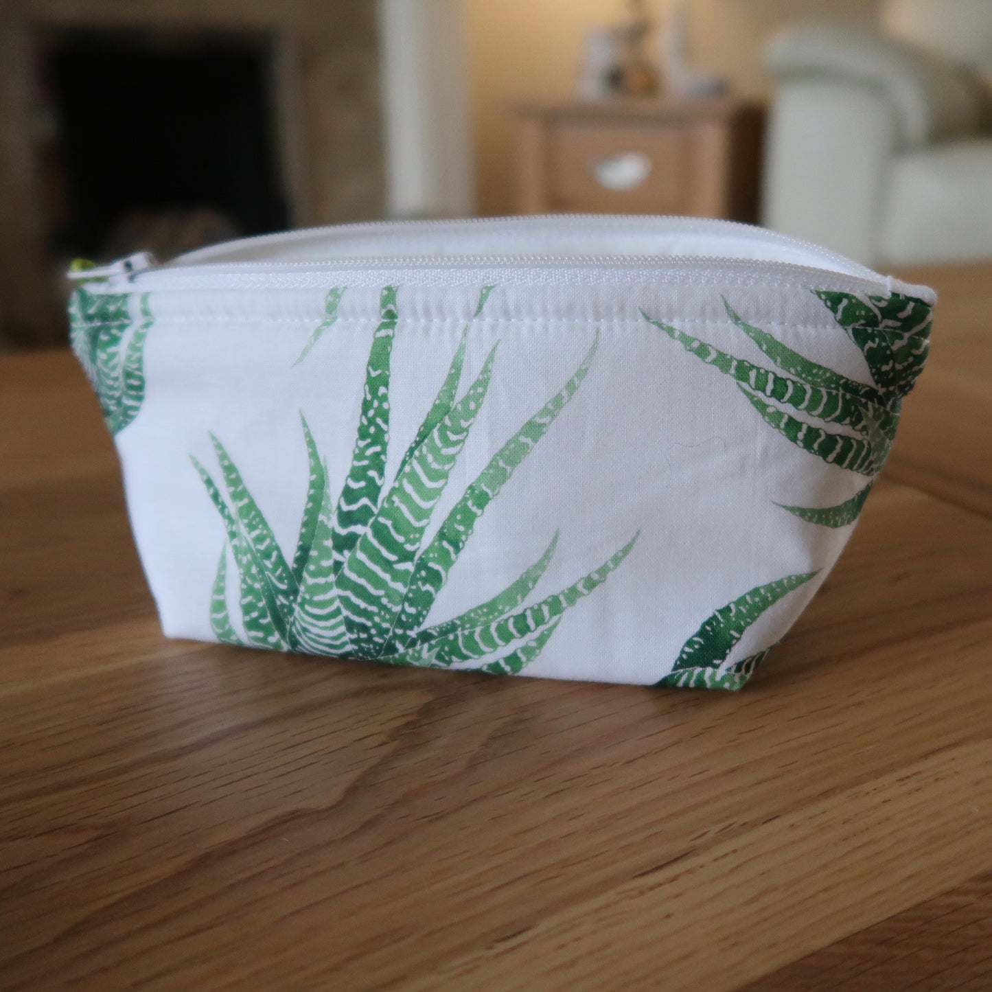 Succulent print notions pouch
