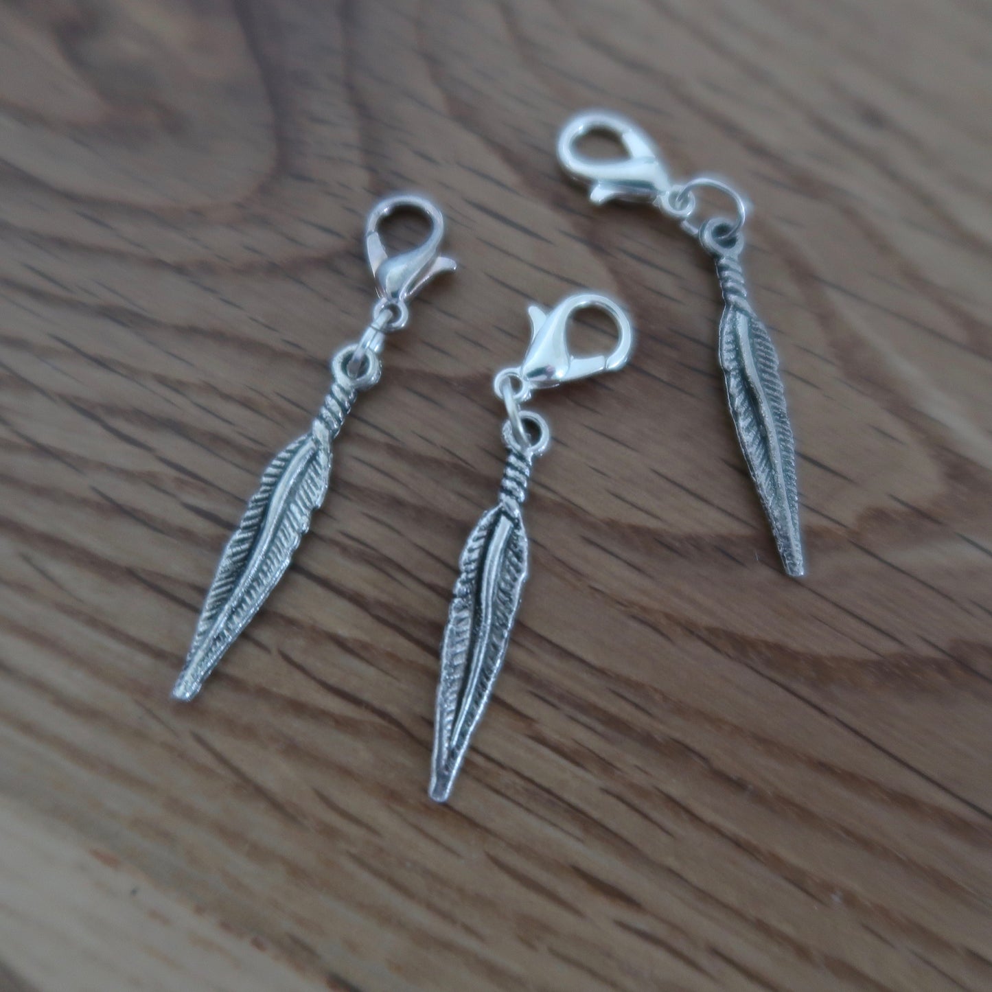 Feather stitch marker or progress keepers (set of 3)