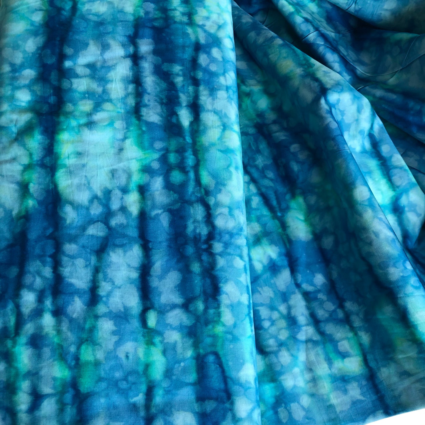 Turquoise / Blue Tie dye Batik Print Fabric