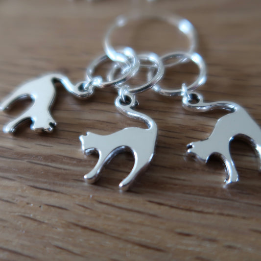 Cat stitch markers or progress keepers (set of 3)