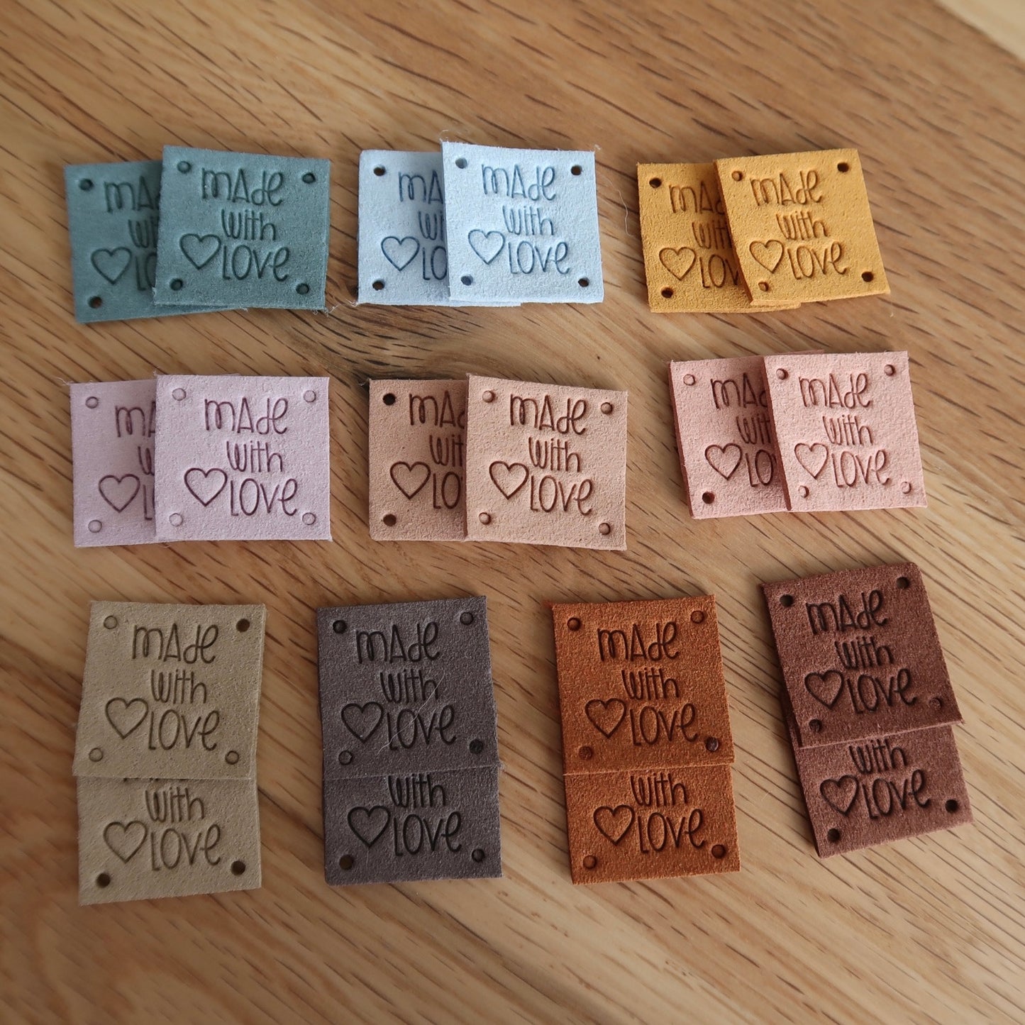 Made with Love Faux Leather Tags (set of 20) Small