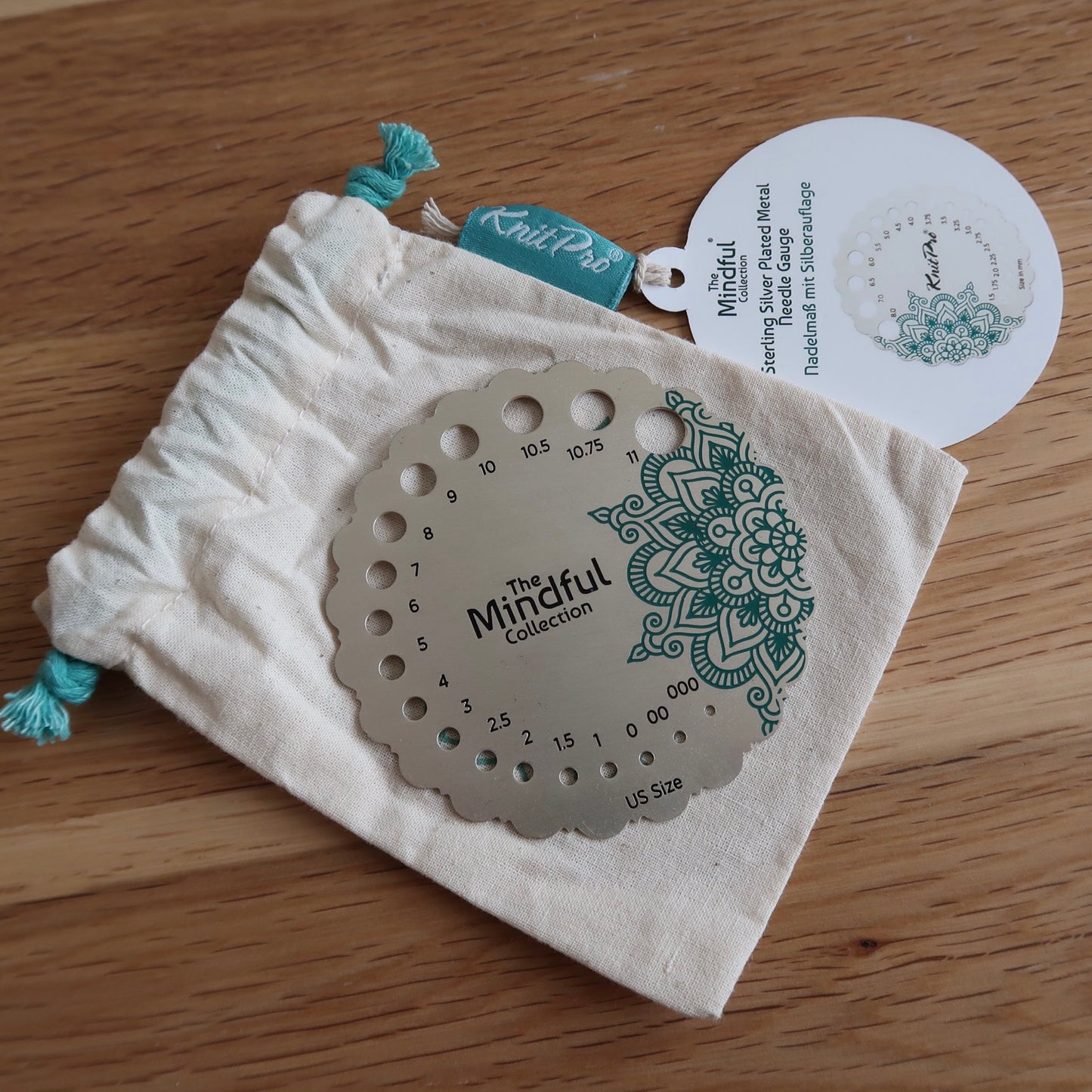Knit pro Mindful needle Gauge (Sterling Silver plated)