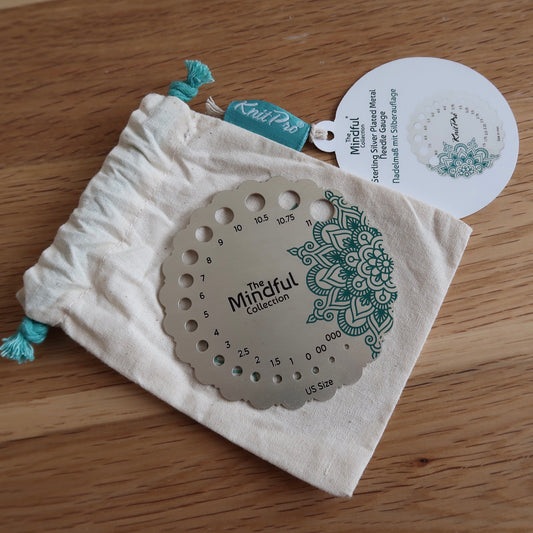 Knit pro Mindful needle Gauge (Sterling Silver plated)