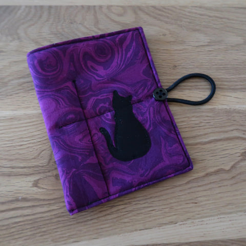 Moonstruck Cat (free motion quilted) Circular Needle case