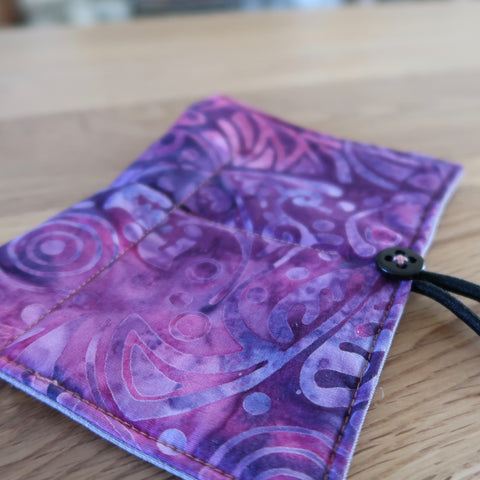 Purple Batik Circular Needle case