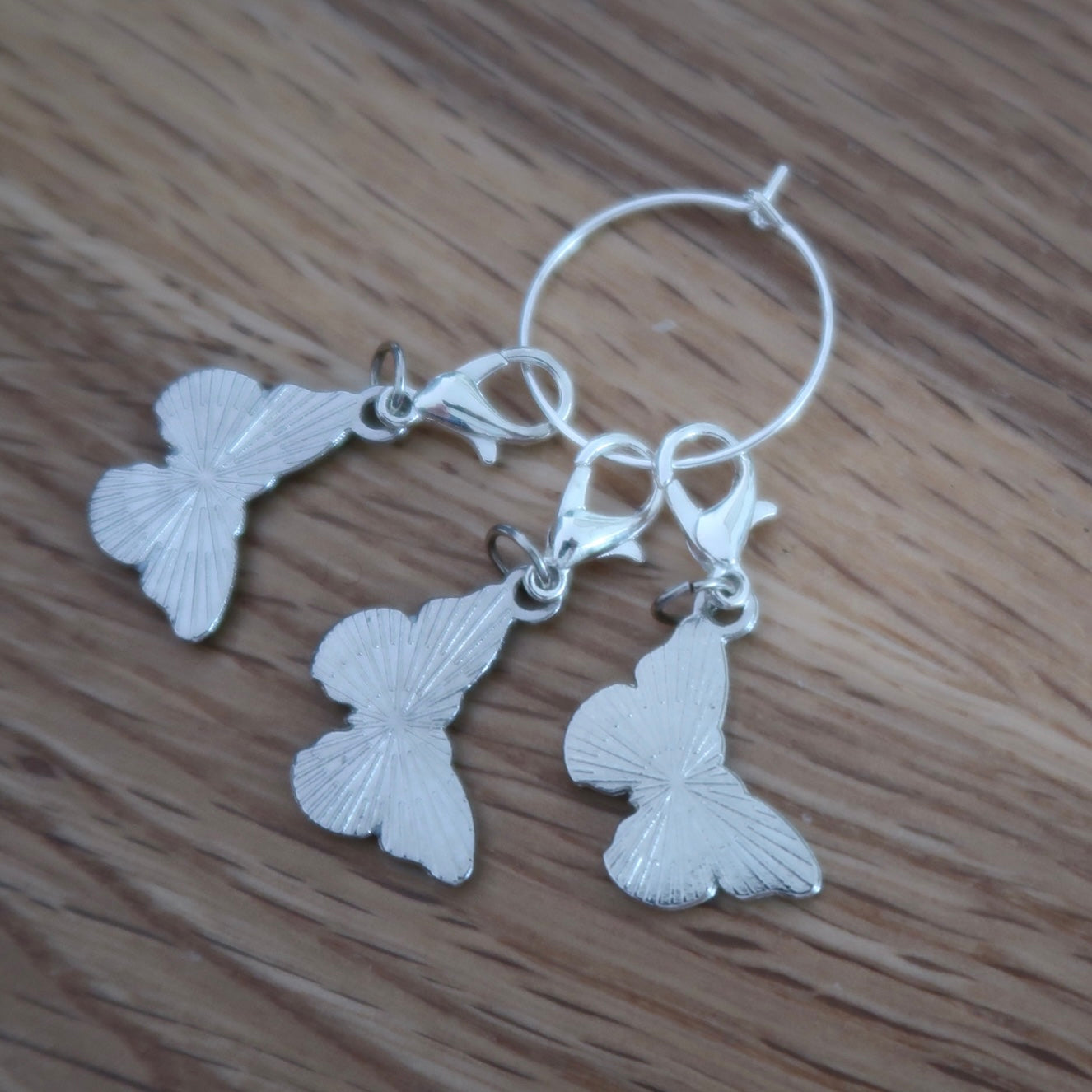 Enamel Butterfly stitch markers or progress keepers (set of 3)