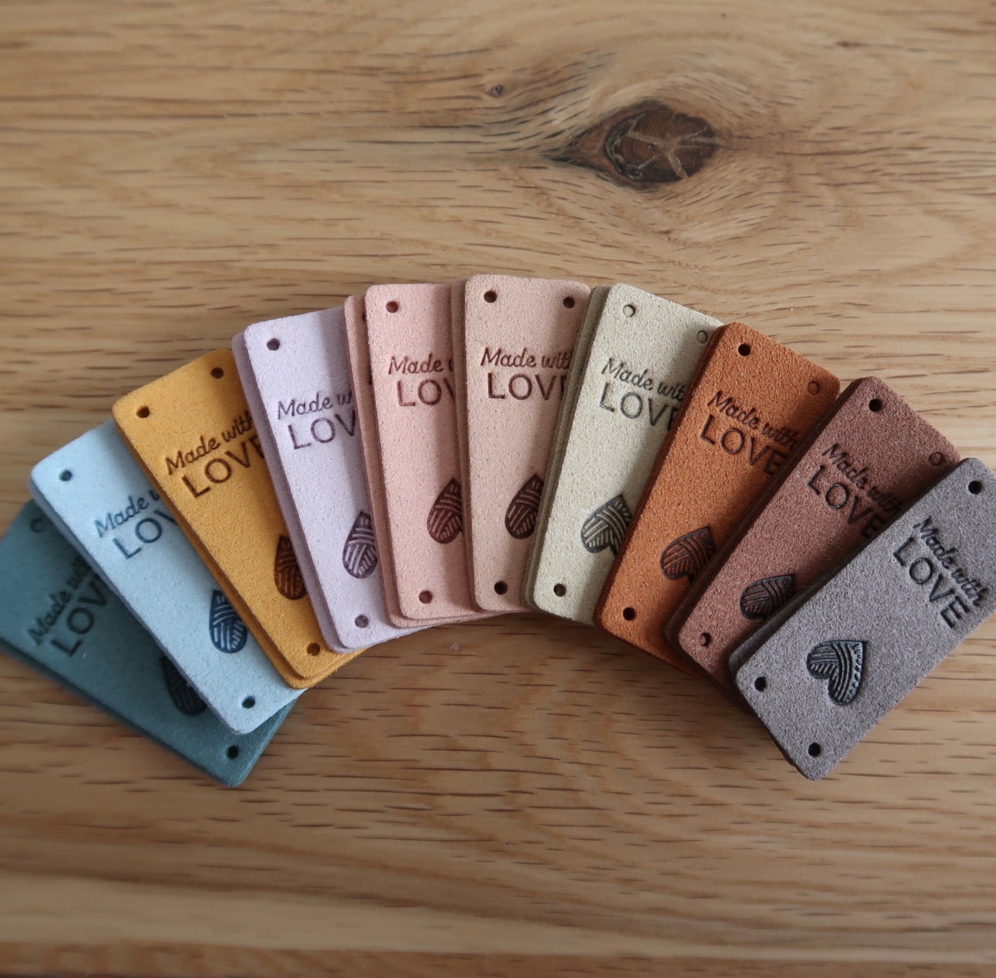 Made with Love Faux Leather Tags (set of 20) Large