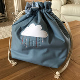 Cloud free motion quilted bag Medium (Shawl or small sweater size)