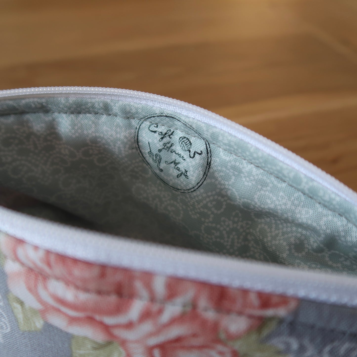 Rose print notions pouch
