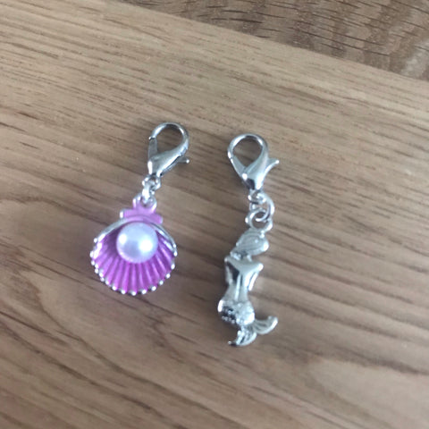 Mermaid theme stitch markers or progress keepers (set of 2)