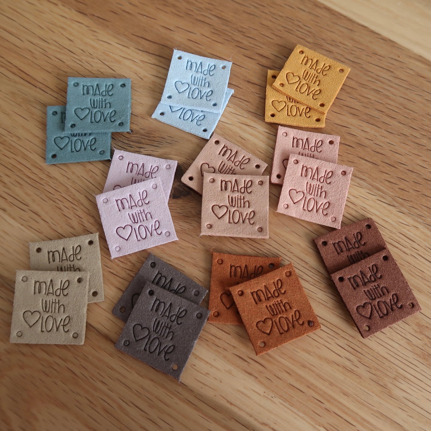 Made with Love Faux Leather Tags (set of 20) Small