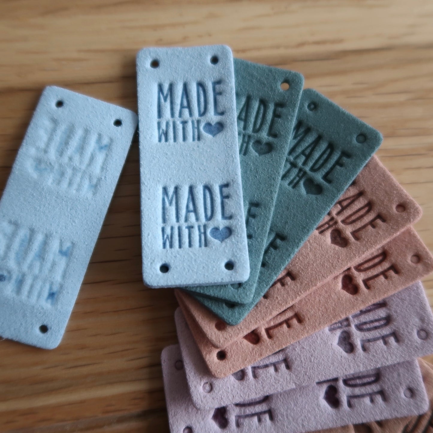 Made with Heart Faux Leather Tags (set of 20) Large