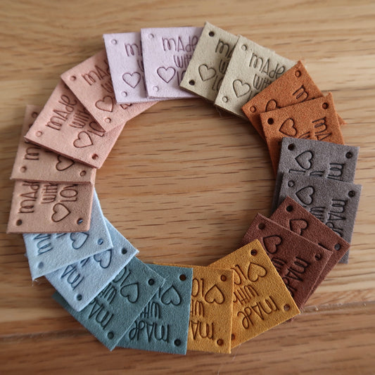 Made with Love Faux Leather Tags (set of 20) Small