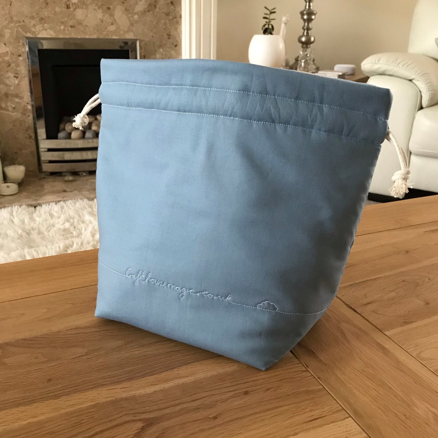 Cloud free motion quilted bag Medium (Shawl or small sweater size)