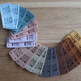 Made with Heart Faux Leather Tags (set of 20) Large