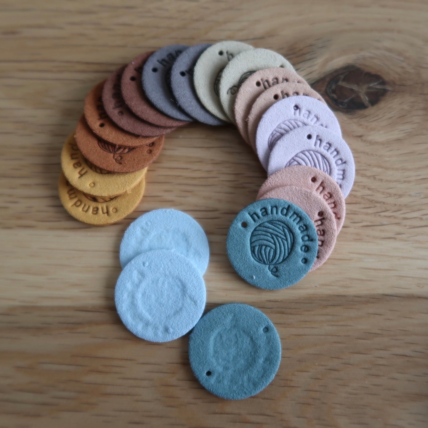 'Handmade' Faux Leather Tags (set of 20) Small